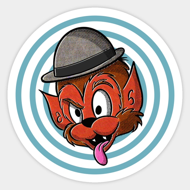 Werewolf Boy Retro Cartoon Sticker by QuePedoStudio